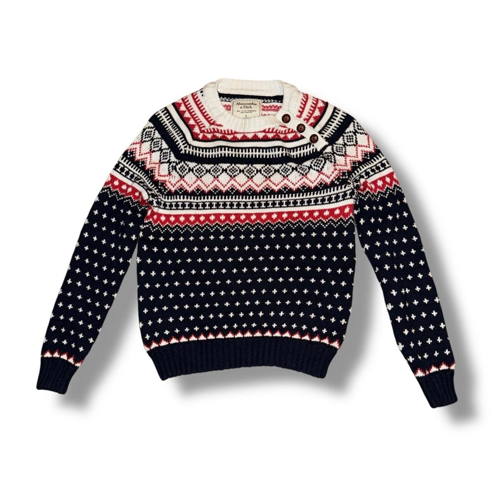 Sweater Abercrombie & Fitch Fair Isle Christmas Sweater Women’s Small 3 Button